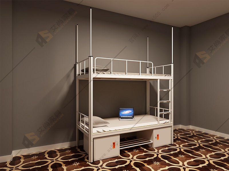 艾尚家具所有帶柜雙層鐵架床都是質保十年的，十年之內有任何問題，我們可以免費維修退換，直到您滿意為止。而且艾尚的帶柜雙層鐵架床一張普通的兩人位凈重就46公斤，可稱重400kg以上，好質量才敢說這樣的大話，如存在疑慮可以到我們廠家直接來考察。