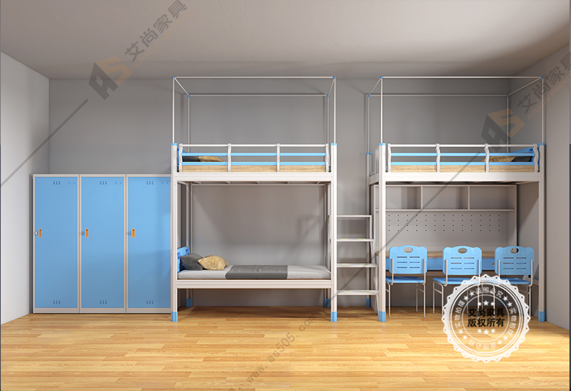 單人雙層鐵架床